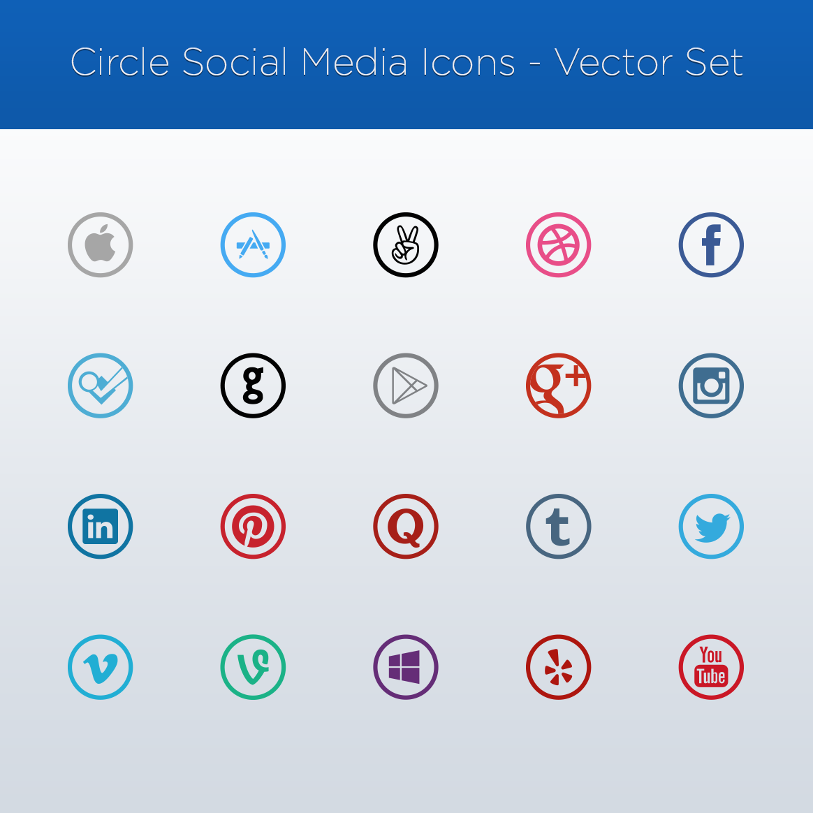 Vector Social Media Icons Circle Style Garrett Gee